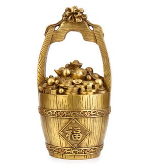 吉善緣純銅一桶金擺件 匯聚財氣，裝點生活的招財之選
